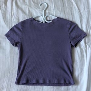 Purple ribbed tee